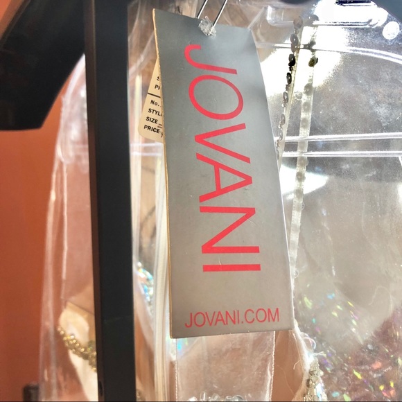 OFF WHITE/NUDE JOVANI DRESS - Picture 6 of 8